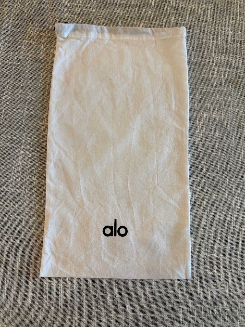 Alo Yoga White Cotton Drawstring Dust Bag Storage Shoe Travel Pouch Large
